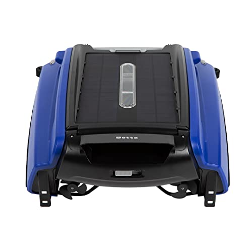 Betta SE Solarbetriebener automatischer Roboter-Pool-Skimmer-Reiniger mit 30-Stunden-kontinuierlicher Reinigung, Batterieleistung und überarbeiteten zwei salzchlortoleranten Motoren (blau) von Betta