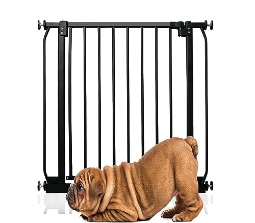 Bettacare Elite Hundegitter, 71cm - 80cm, Matt Schwarz, Druckbefestigung Hundegitter für Hunde und Welpen,Barrière Einfache Installation von Bettacare