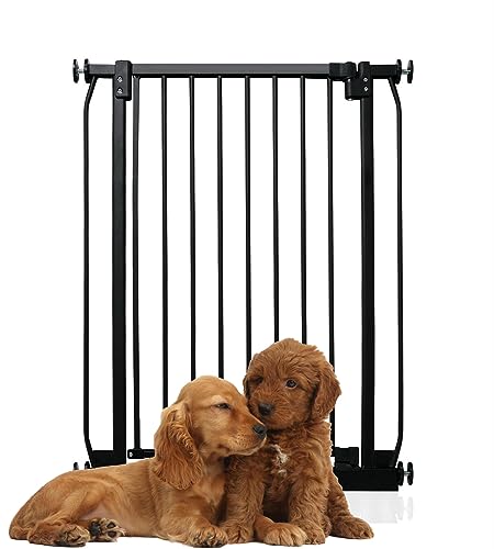 Bettacare Extra Tall Elite Hundegitter, 71cm - 80cm, Matt Schwarz, Extra Hoch 96.8cm in der Höhe, Druckbefestigung Hundegitter für Hunde und Welpen,Barrière Einfache Installation von Bettacare