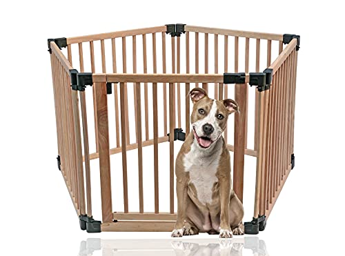 Bettacare Holz Tiergehege, Pentagon, 5 x 80cm, Naturholz, Hundegehege für Haustiere, Hunde und Welpen, Hunde Spielgehege, einfache Installation. von Bettacare