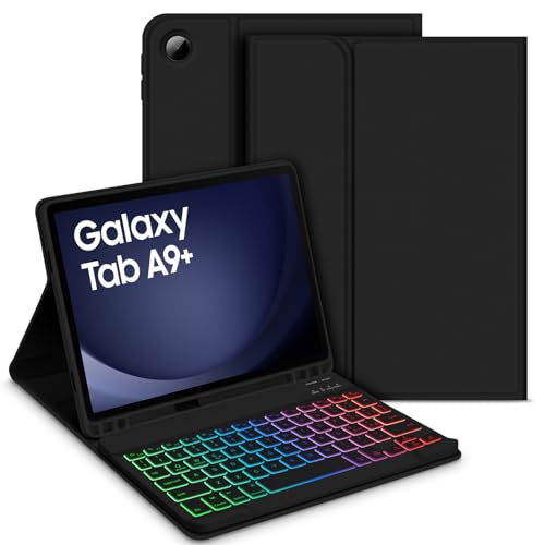 Bettdow für Samsung Galaxy Tab A9+/A9 Plus 2023 Tastatur Hülle, Schwarz (Italienisch) von Bettdow