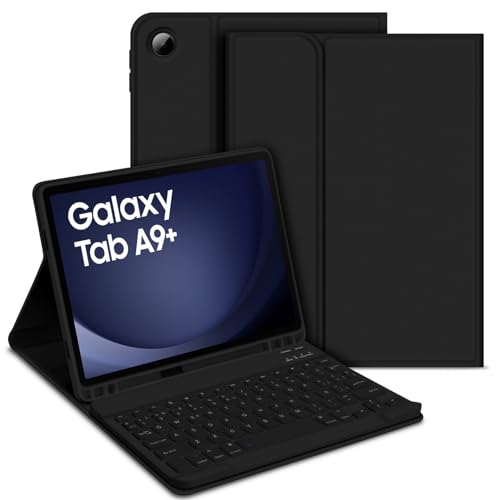 Bettdow für Samsung Galaxy Tab A9+/A9 Plus 2023 Tastatur Hülle, Schwarz (Spanisch) von Bettdow