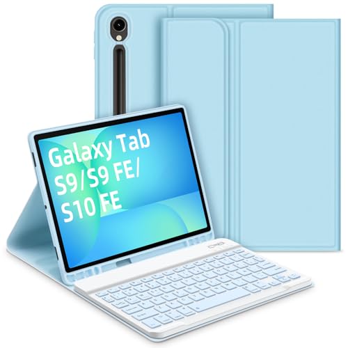 Bettdow für Samsung Galaxy Tab S9 FE/S9 2023 Tastatur Hülle, Blau (Spanisch) von Bettdow