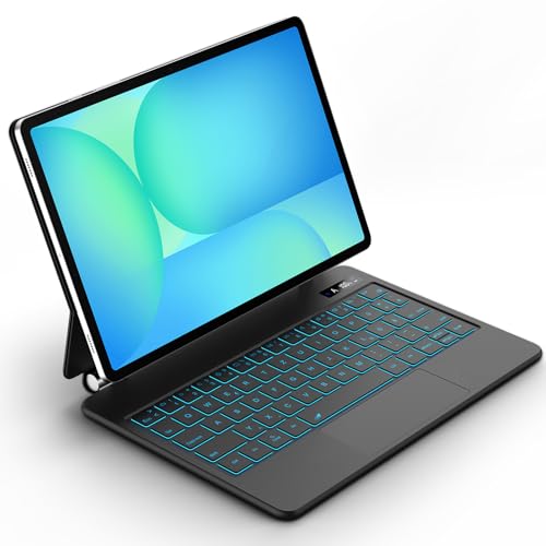 Bettdow für Samsung Galaxy Tab S10 FE/S9 FE 10.9"/S9 11" Tastatur Hülle, Schwebendes Magnetisches Design mit Trackpad, QWERTZ-Layout Beleuchtete Tastatur für Galaxy Tab S10 FE/S9 FE/S9/S8/S7, Schwarz von Bettdow