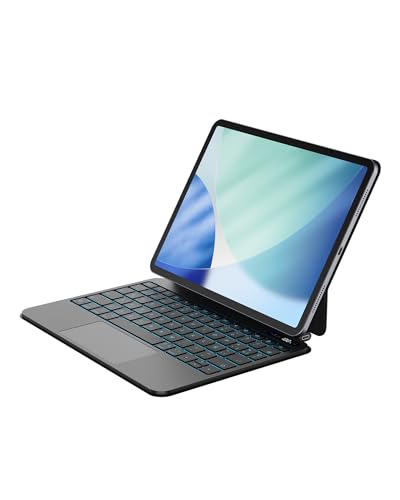Bettdow für iPad Air 11 Zoll M2 2024/M3 2025 Tastatur Hülle, Schwarz (Spanisch) - A1935 von Bettdow