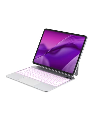 Bettdow für iPad Air 13 Zoll M2 2024/M3 2025 Tastatur Hülle, Weiß (Spanisch) - A1935 von Bettdow