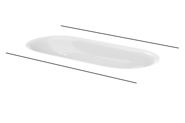 Bette Comodo Unterbau-Waschtisch, ohne Hahnloch, A218, 774 x 380 mm, Farbe: Weiß mit BetteGlasur Plus von Bette