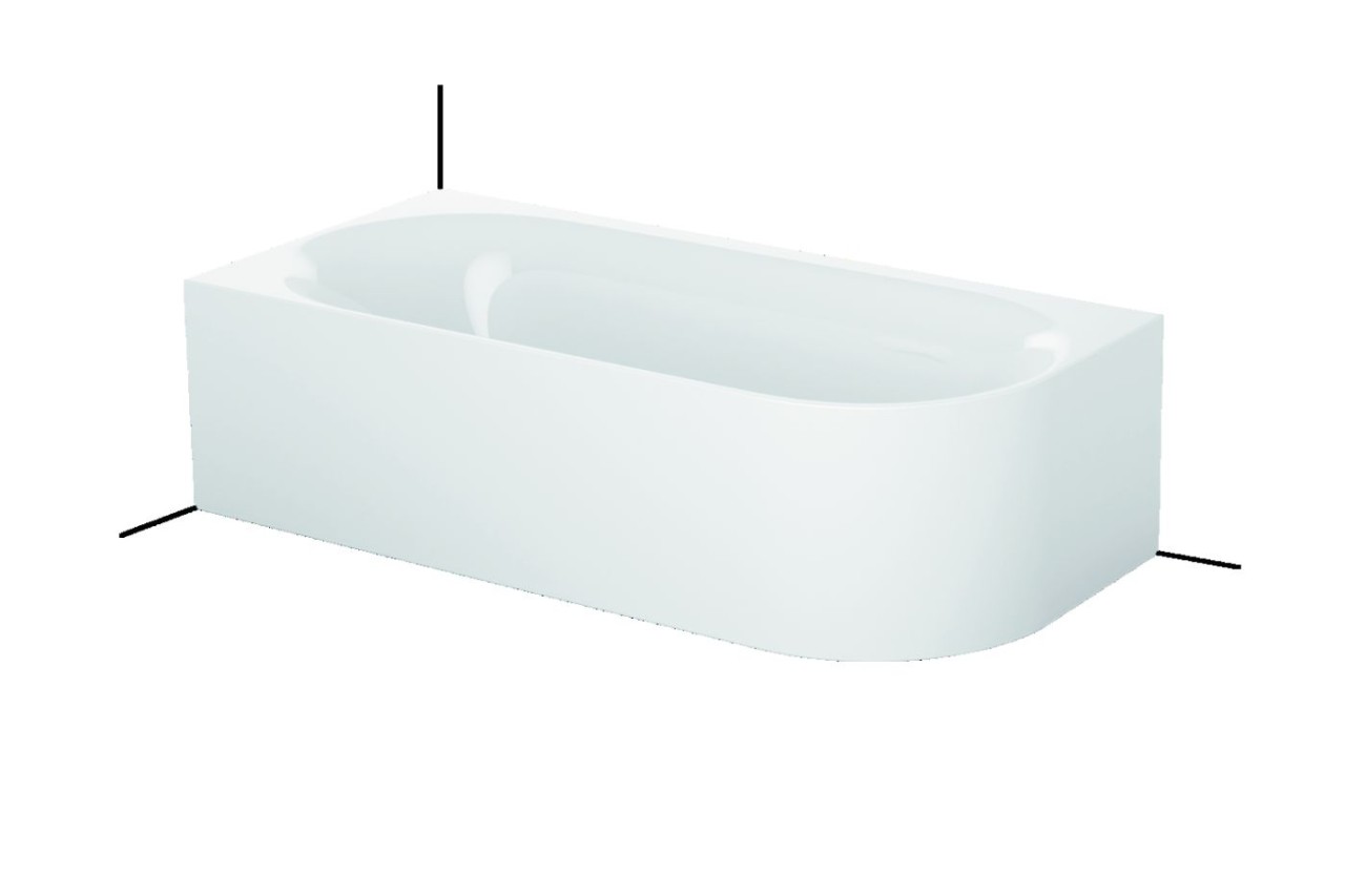 Bette Lux Oval IV Silhouette 3425 CERVS, 175x80x45 cm freistehend Snow 440, 3425-440CERVS 3425-440CERVS von Bette