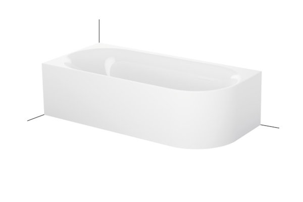 Bette Lux Oval IV Silhouette Eck-Badewanne 175x80x45cm, 2 Rückenschrägen, Einbau in Ecke links, 3425CERVS, Farbe: Weiß mit Antirutsch Sense von Bette