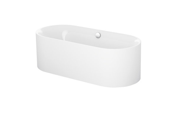 Bette Lux Oval Silhouette Badewanne freistehend, 170x75x45cm, 2 Rückenschrägen, 3465CFXXS, Farbe: Weiß mit Antirutsch Sense - 3465-000CFXXS,AS von Bette