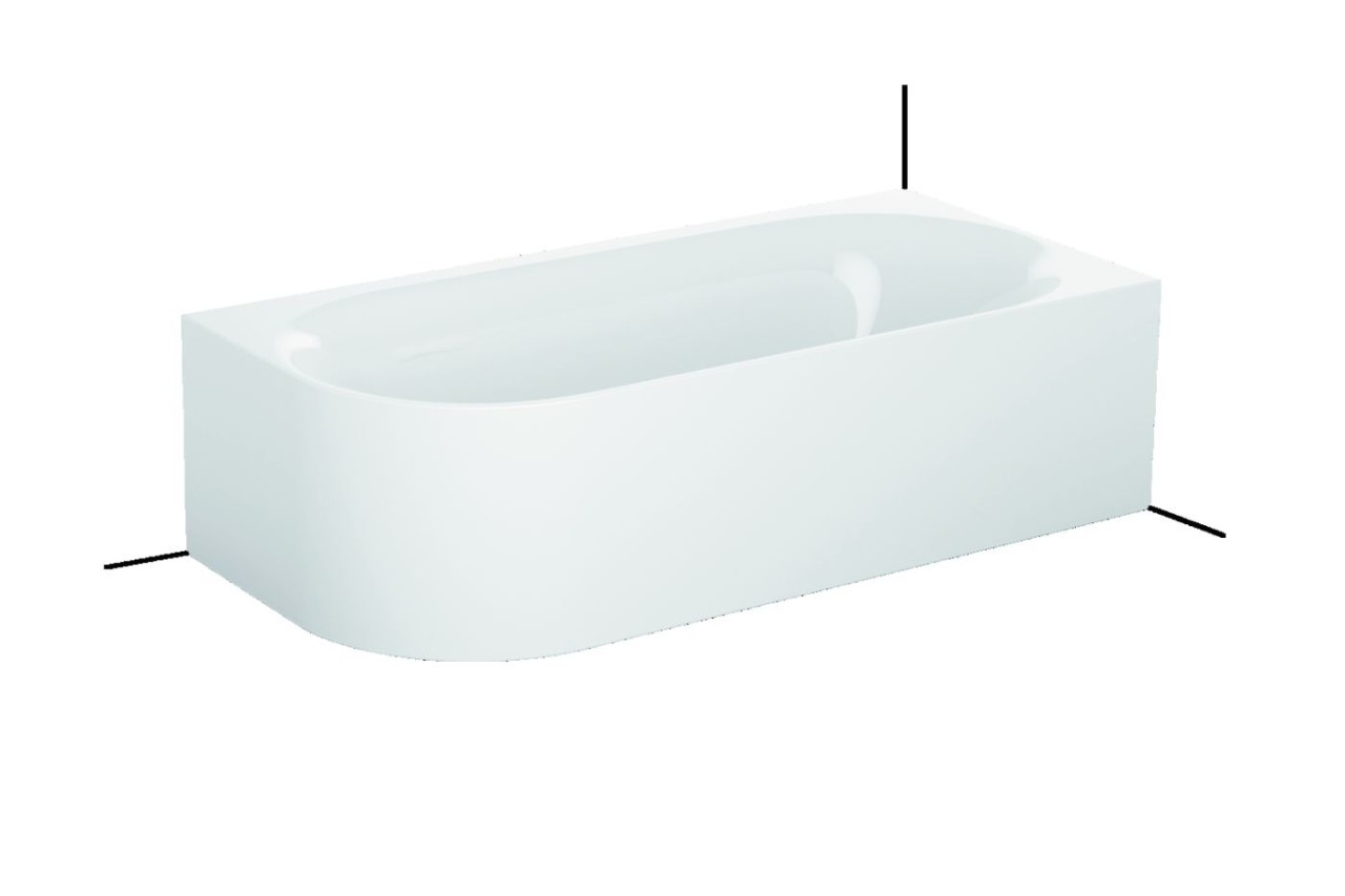 Bette Lux Oval V Silhouette 3436 CELVS, 185x85x45 cm freistehend Snow 440, 3436-440CELVS 3436-440CELVS von Bette