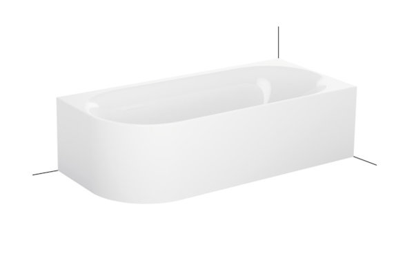 Bette Lux Oval V Silhouette Eck-Badewanne 175x80x45cm, 2 Rückenschrägen, Einbau in Ecke rechts, 3435CELVS, Farbe: Weiß mit Antirutsch Sense von Bette