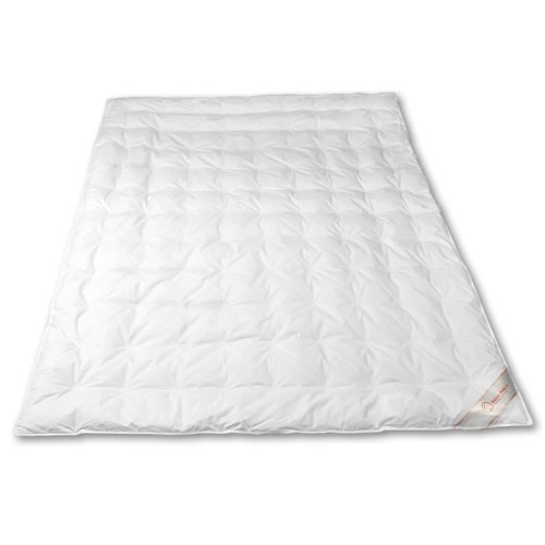 Betten-Anne Sommerdaunendecke 100% Daunen 155x220 cm 99 Punkt-Step (weiße Sächsische) 505 g weiß von Betten-Anne