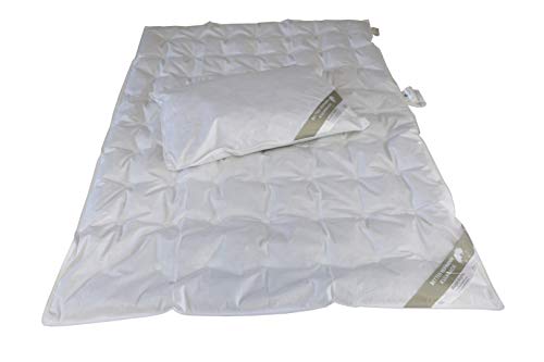 Betten Hofmann Franken Set Kinder Baby Sommer Daunendecke 100x135 + Kissen 40x60 100% Daunen, Sommerdecke, superleicht, anschmiegsam, waschbar, Naturprodukt von Betten Hofmann