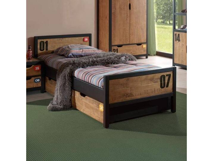 Ausziehbett Beli Kiefer teilmassiv mit Bettschublade 90x200cm Massivholz industrial, Mit Fußteil ausziehbar Ausziehbett Beli Kiefer teilmassiv mit Bettschublade 90x200cm Massivholz industrial, Mit Fußteil ausziehbar von Betten.de