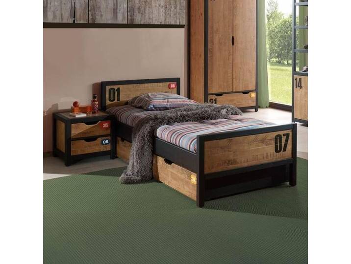 Ausziehbett Beli Kiefer teilmassiv mit Bettschublade 90x200cm Massivholz industrial, Mit Fußteil ausziehbar Ausziehbett Beli Kiefer teilmassiv mit Bettschublade 90x200cm Massivholz industrial, Mit Fußteil ausziehbar von Betten.de