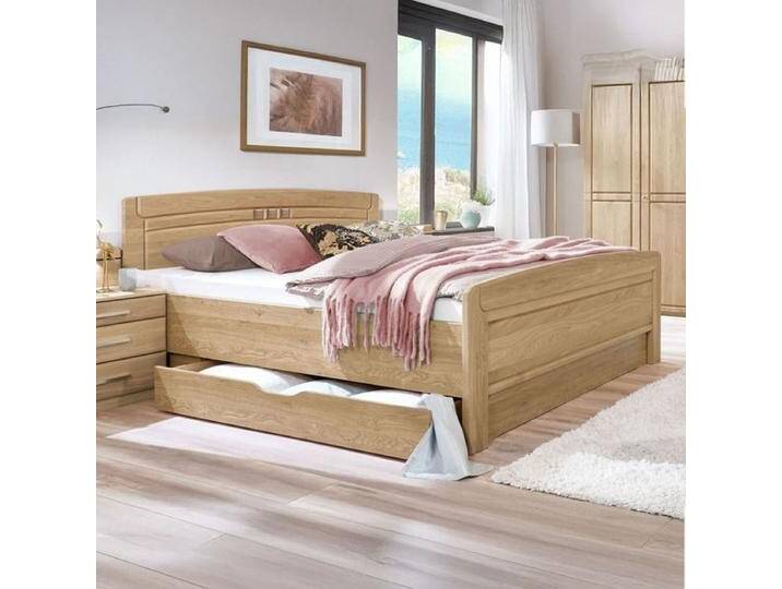 Bett Bloomfield Komfort Eiche teilmassiv mit Schubkasten 200x220cm höhenverstellbar von Betten.de
