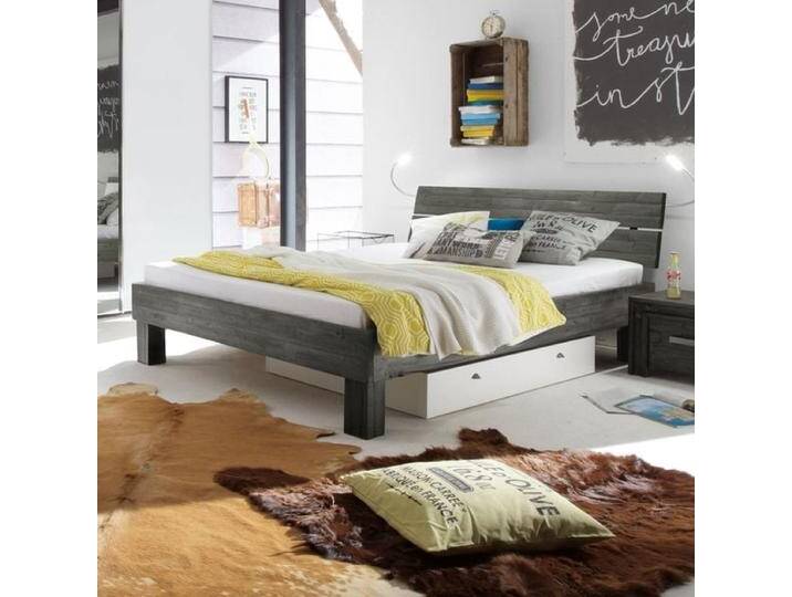 Bett Caldera Akazie Massivholz 90x220cm Vintage industrial von Betten.de