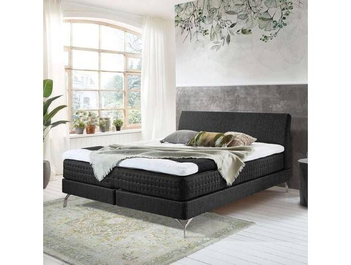 Boxspringbett Barima Webstoff 160x200cm Taschenfederkern-Box Härtegrad: H2 Dunkelgrau retro/vintage, mit Partnerbezug Boxspringbett Barima Webstoff 160x200cm Taschenfederkern-Box Härtegrad: H2 Dunkelgrau retro/vintage, mit Partnerbezug von Betten.de