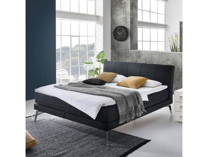 Boxspringbett Elipsa Webstoff 160x200cm Taschenfederkern-Box Härtegrad: H5 Schwarz retro/vintage, mit Partnerbezug Boxspringbett Elipsa Webstoff 160x200cm Taschenfederkern-Box Härtegrad: H5 Schwarz retro/vintage, mit Partnerbezug von Betten.de