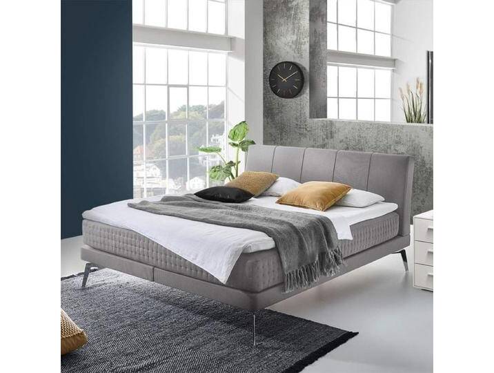 Boxspringbett Elipsa Webstoff 180x200cm Taschenfederkern-Box Härtegrad: H5 Hellgrau retro/vintage, mit Partnerbezug Boxspringbett Elipsa Webstoff 180x200cm Taschenfederkern-Box Härtegrad: H5 Hellgrau retro/vintage, mit Partnerbezug von Betten.de