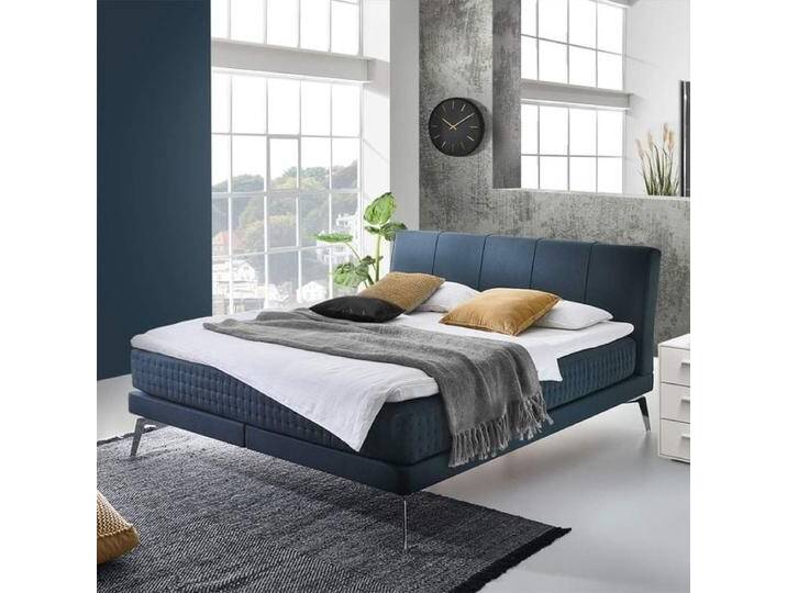 Boxspringbett Elipsa Webstoff 200x200cm Taschenfederkern-Box Härtegrad: H4 Blau retro/vintage, mit Partnerbezug Boxspringbett Elipsa Webstoff 200x200cm Taschenfederkern-Box Härtegrad: H4 Blau retro/vintage, mit Partnerbezug von Betten.de