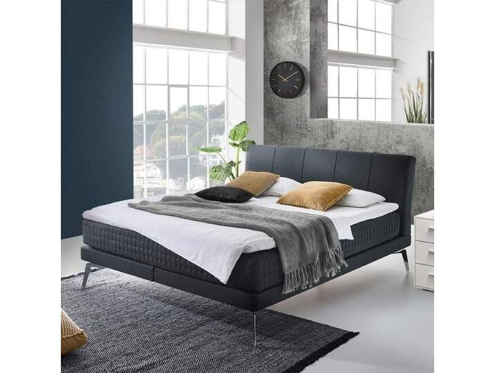 Boxspringbett Elipsa Webstoff 200x200cm Taschenfederkern-Box Härtegrad: H4 Dunkelgrau retro/vintage, mit Partnerbezug Boxspringbett Elipsa Webstoff 200x200cm Taschenfederkern-Box Härtegrad: H4 Dunkelgrau retro/vintage, mit Partnerbezug von Betten.de