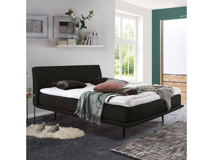 Boxspringbett Erendor Webstoff 160x210cm Taschenfederkern-Box Härtegrad: H3 Eiche skandinavisch, mit Partnerbezug von Betten.de