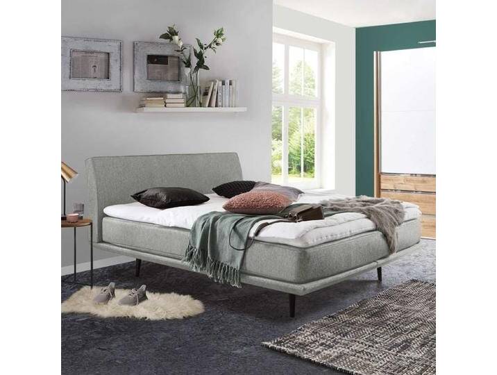 Boxspringbett Erendor Webstoff 180x200cm Taschenfederkern-Box Härtegrad: H5 Eiche skandinavisch, mit Partnerbezug von Betten.de