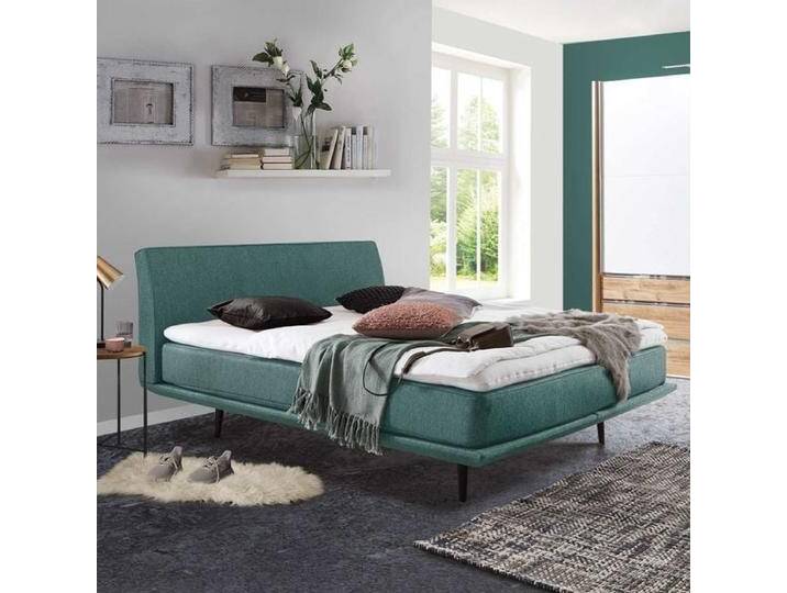 Boxspringbett Erendor Webstoff 200x200cm Taschenfederkern-Box Härtegrad: H3 Eiche skandinavisch, mit Partnerbezug von Betten.de