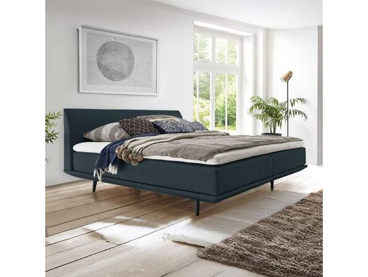 Boxspringbett Lajana Webstoff 140x200cm Taschenfederkern-Box Härtegrad: H5 Eiche skandinavisch von Betten.de
