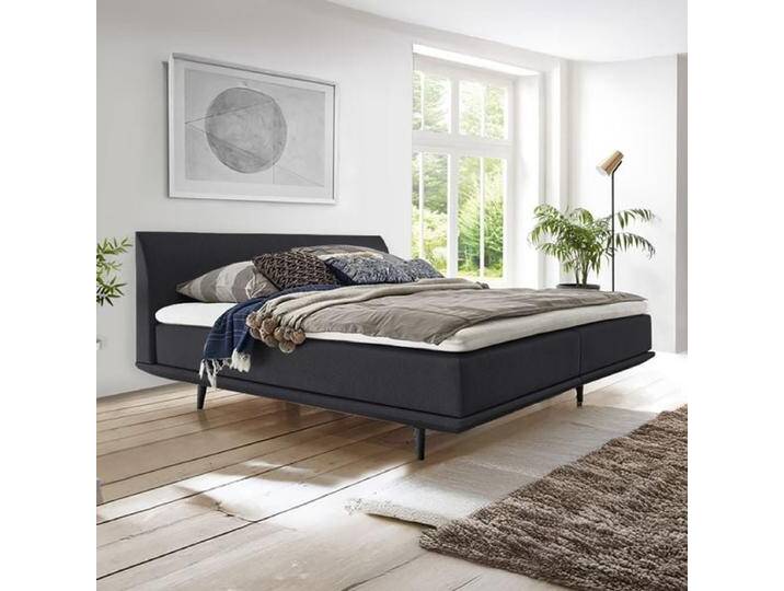 Boxspringbett Lajana Webstoff 140x210cm Taschenfederkern-Box Härtegrad: H2 Eiche skandinavisch von Betten.de
