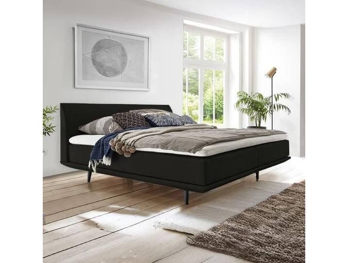 Boxspringbett Lajana Webstoff 160x210cm Taschenfederkern-Box Härtegrad: H3 Eiche skandinavisch, mit Partnerbezug von Betten.de