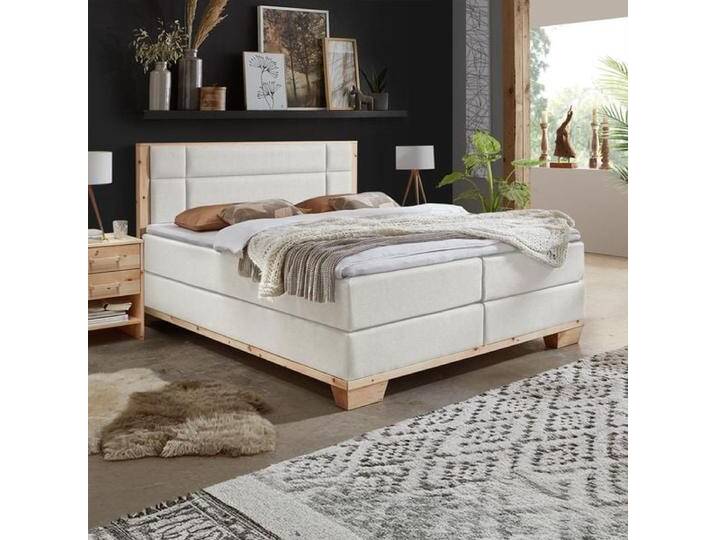 Boxspringbett Salonetto Zirbe Massivholz 140x200cm Bonellfederkern-Box Härtegrad: H2/H3 landhaus von Betten.de