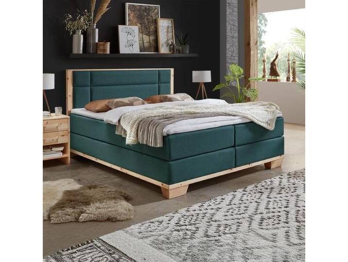 Boxspringbett Salonetto Zirbe Massivholz 140x200cm Bonellfederkern-Box Härtegrad: H2/H3 landhaus von Betten.de