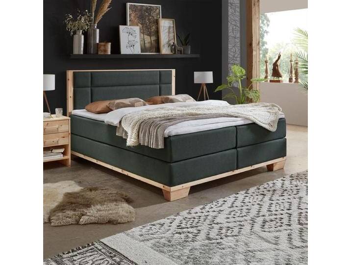 Boxspringbett Salonetto Zirbe Massivholz 180x200cm Bonellfederkern-Box Härtegrad: H2/H3 landhaus von Betten.de