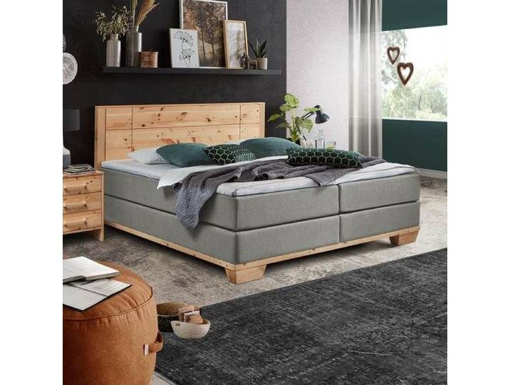 Boxspringbett Sinestra Zirbe Massivholz 140x200cm Bonellfederkern-Box Härtegrad: H2/H3 landhaus von Betten.de