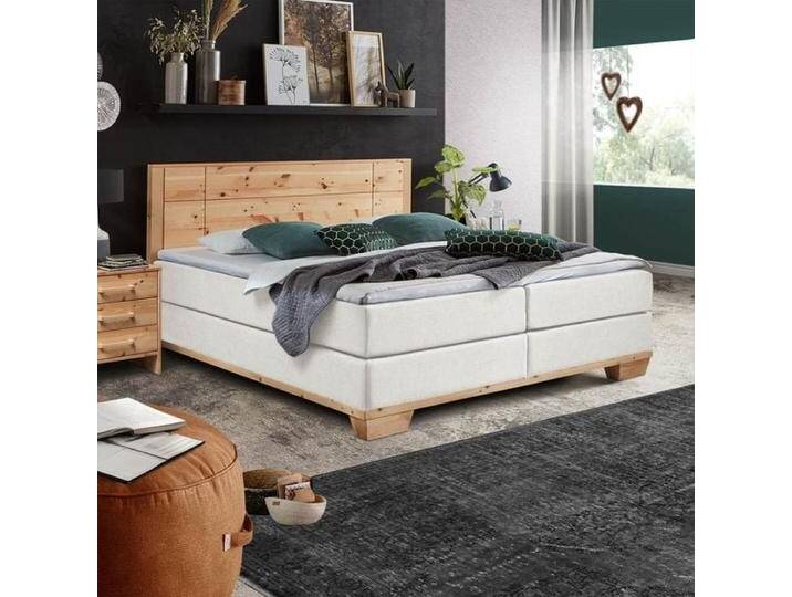 Boxspringbett Sinestra Zirbe Massivholz 160x200cm Bonellfederkern-Box Härtegrad: H2/H3 landhaus von Betten.de