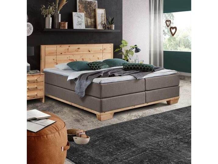 Boxspringbett Sinestra Zirbe Massivholz 160x200cm Bonellfederkern-Box Härtegrad: H2/H3 landhaus von Betten.de