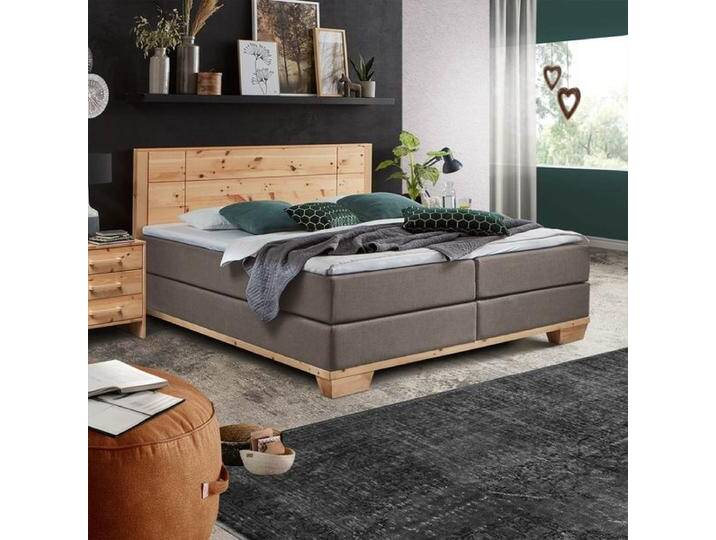Boxspringbett Sinestra Zirbe Massivholz 180x200cm Bonellfederkern-Box Härtegrad: H2/H3 landhaus von Betten.de