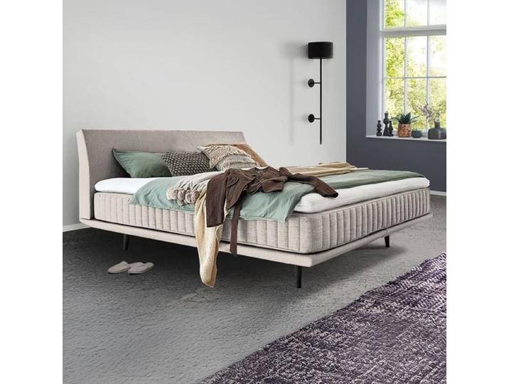 Boxspringbett Valtor Webstoff 140x200cm Taschenfederkern-Box Härtegrad: H3 Eiche skandinavisch von Betten.de