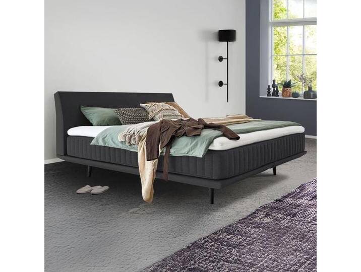 Boxspringbett Valtor Webstoff 200x210cm Taschenfederkern-Box Härtegrad: H3 Eiche skandinavisch, mit Partnerbezug von Betten.de