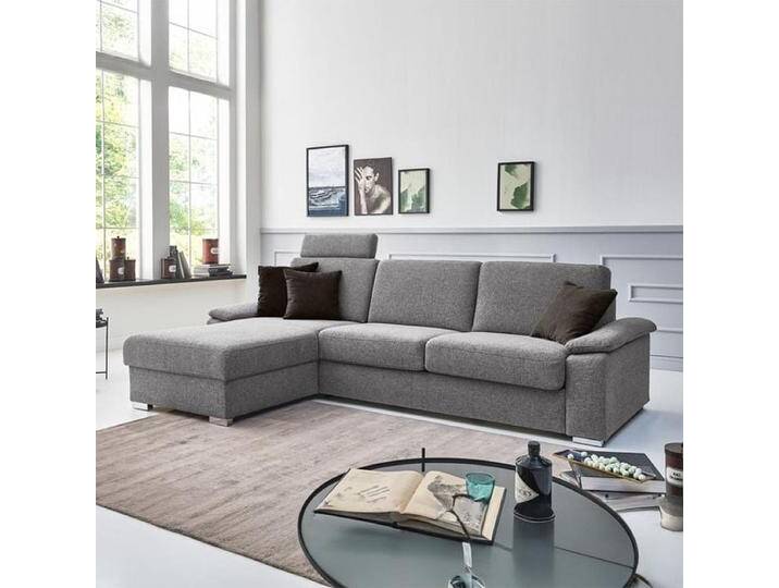 Eck-Schlafsofa Cesio Velours/Webstoff mit Lattenrost und Bettkasten Ottomane links Kunstfaser H:86cm/B:286cm/T:178cm Hellgrau klappbar Eck-Schlafsofa Cesio Velours/Webstoff mit Lattenrost und Bettkasten Ottomane links Kunstfaser H:86cm/B:286cm/T:178cm Hellgrau klappbar von Betten.de