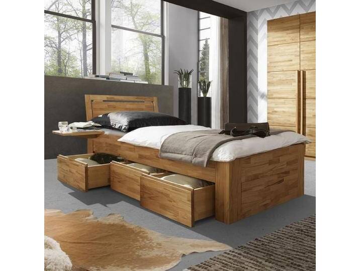 Einzelbett Andalucia Komfort Kernbuche Massivholz mit Schubkasten 140x200cm höhenverstellbar Einzelbett Andalucia Komfort Kernbuche Massivholz mit Schubkasten 140x200cm höhenverstellbar von Betten.de