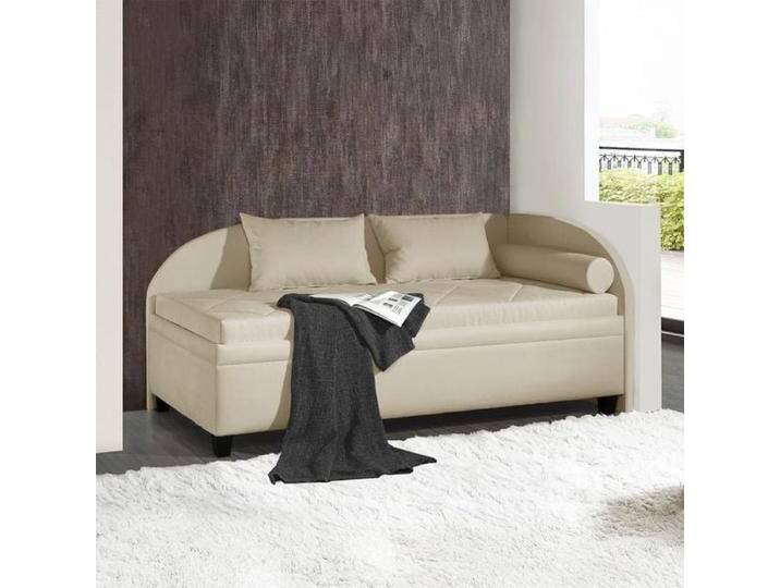 Polsterliege Kamina Komfort Microvelours mit Bettkasten Seitenteil rechts Kunstfaser H:87cm/B:209cm/T:109cm Relaxfunktion von Betten.de