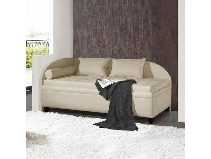 Polsterliege Kamina Microvelours mit Bettkasten Seitenteil links Kunstfaser H:80cm/B:209cm/T:99cm Relaxfunktion klassischer Stil von Betten.de