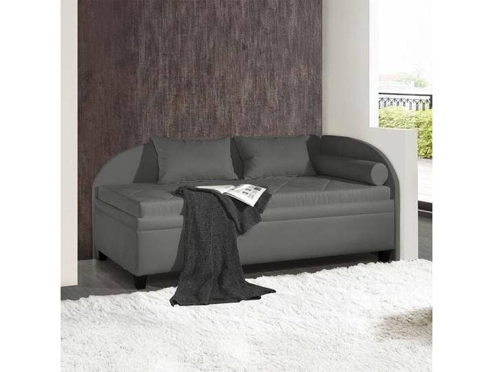 Polsterliege Kamina Microvelours mit Bettkasten Seitenteil rechts Kunstfaser H:80cm/B:209cm/T:109cm Dunkelgrau Relaxfunktion von Betten.de