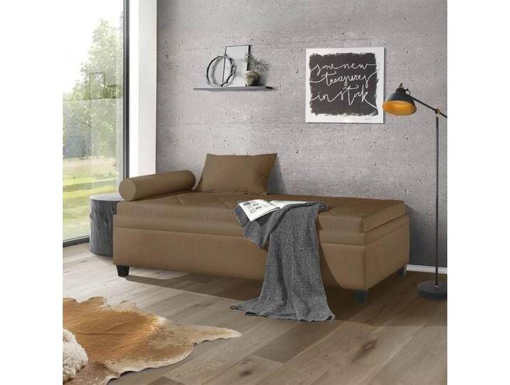 Relaxliege Kamina Microvelours mit Bettkasten Kunstfaser H:37cm/B:205cm/T:125cm Braun Relaxfunktion klassischer Stil von Betten.de