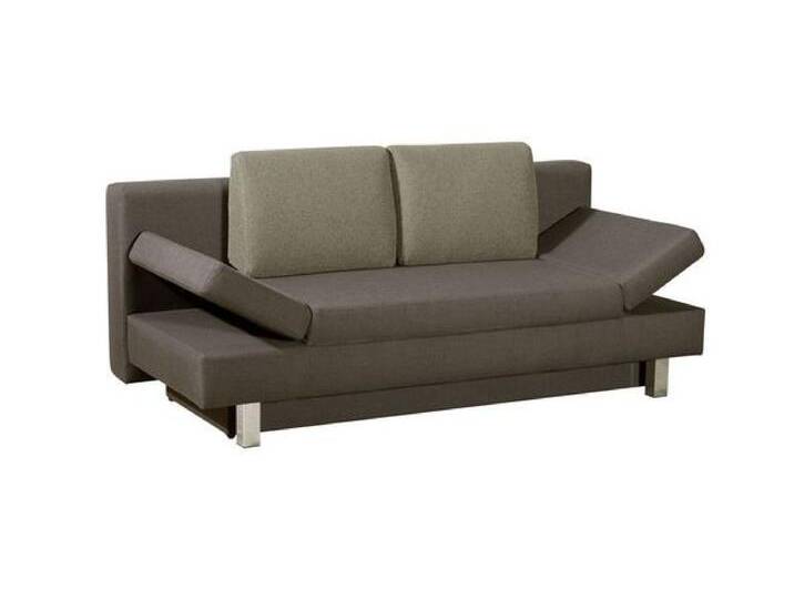 Schlafsofa Blue-River Webstoff mit Lattenrost und Bettkasten Kunstfaser H:90cm/B:200cm/T:97cm Dunkelgrau ausziehbar modern von Betten.de
