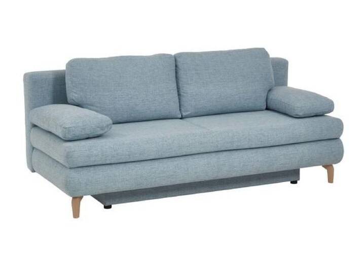 Schlafsofa Maranca Webstoff/Cord mit Bettkasten Kunstfaser H:91cm/B:200cm/T:92cm Blau skandinavisch von Betten.de